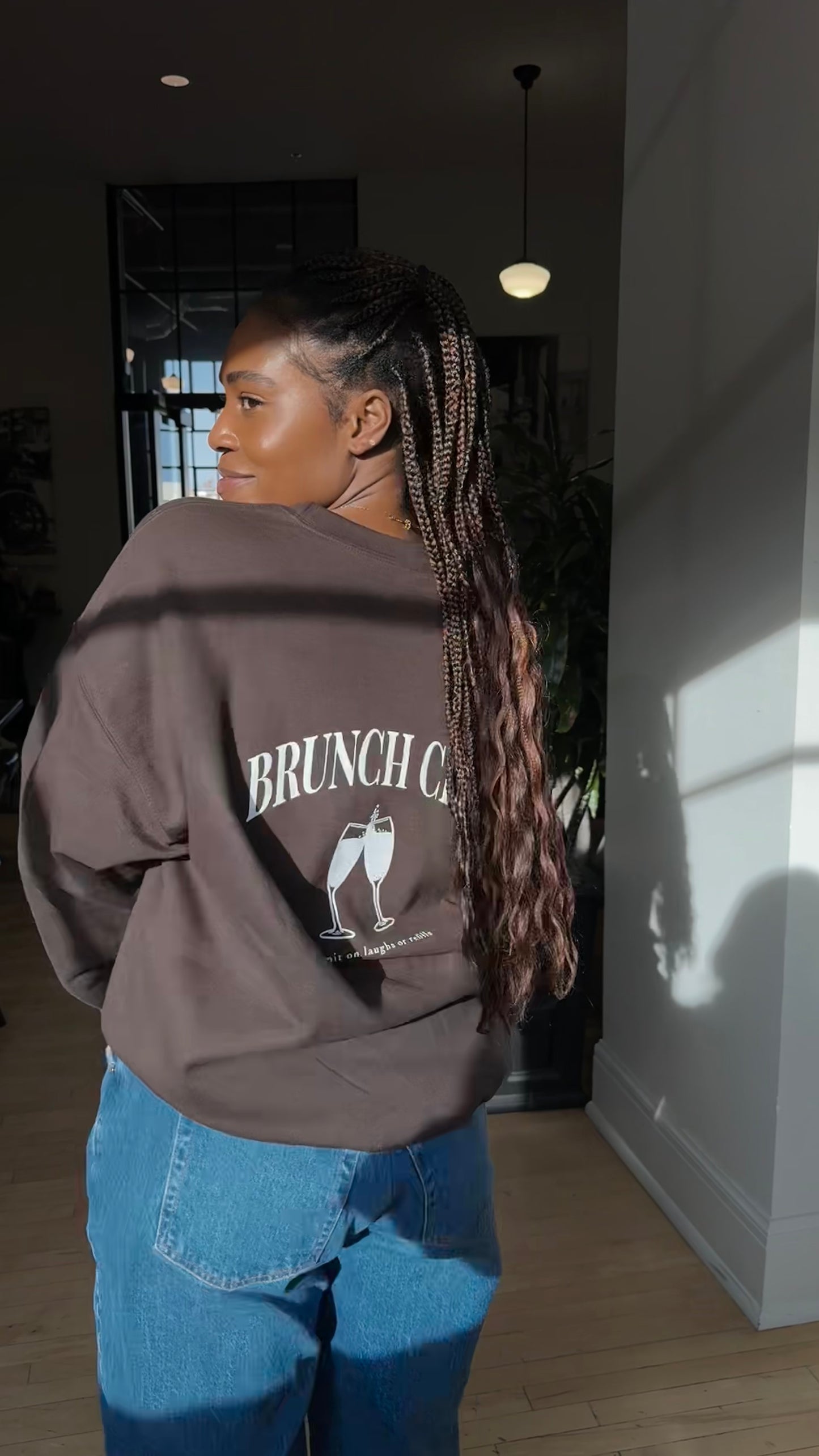 Brunch Club Crewneck - Chocolate Brown