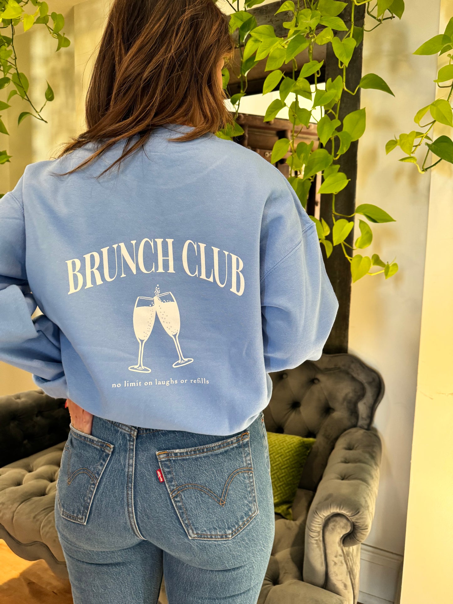 Brunch Club Crewneck - Carolina Blue